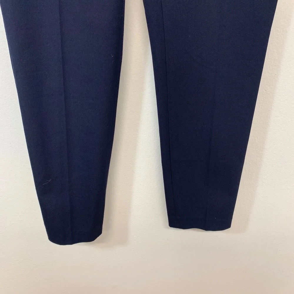 Talbots Skinny Ankle Pants Navy Blue 6P Stretch Elastic Waist Business New